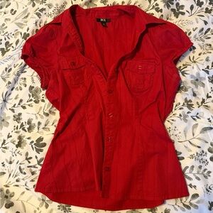 Y2K BCX Cinch Waist Blouse.